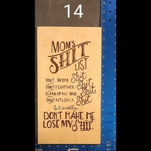 Hand burned plaque for mom